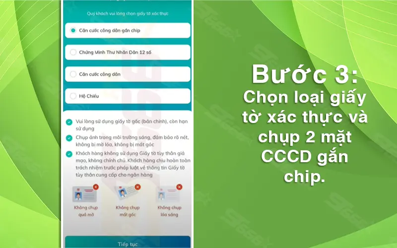 xác thực sinh trắc học bidv bước 3