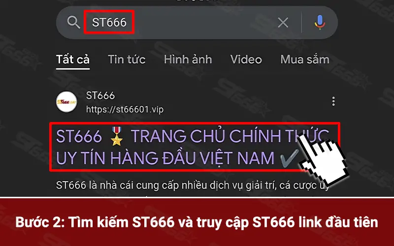 Đăng nhập ST666 không bị chặn bước 2